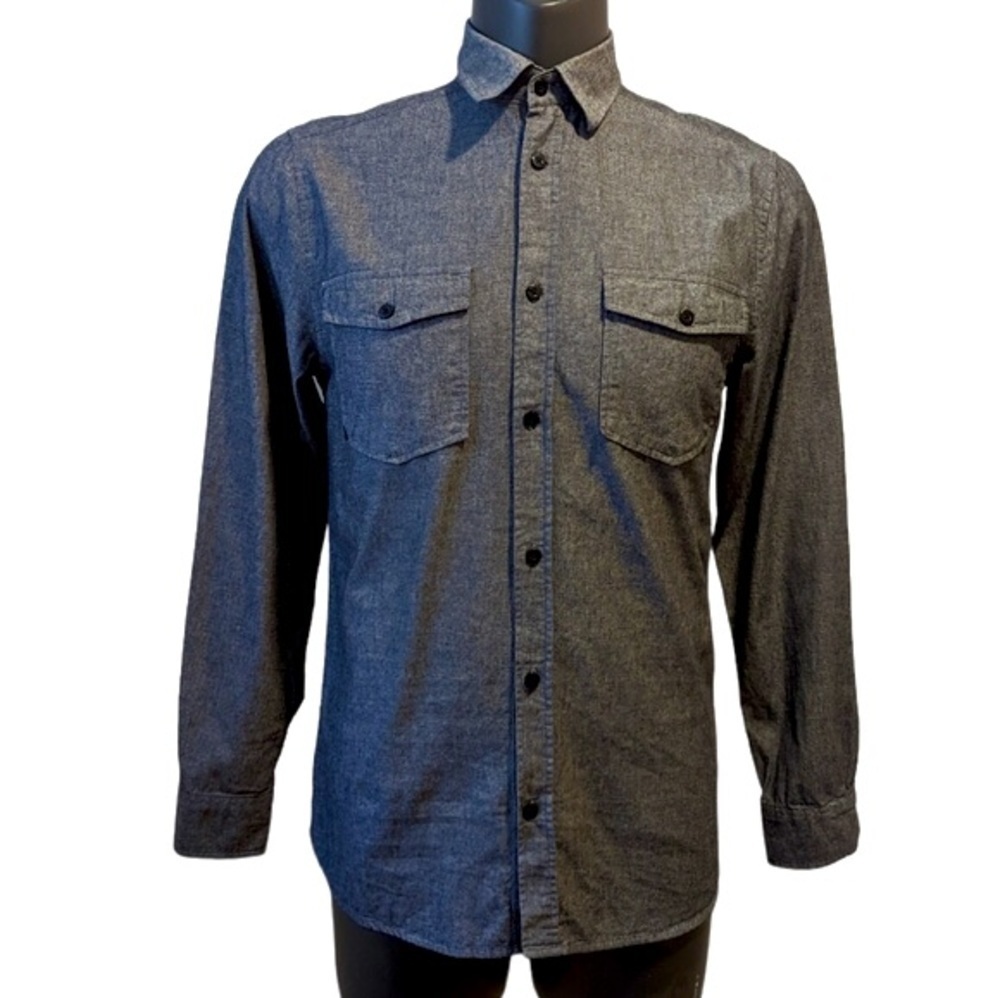 WESC Grey Button Front Shirt  Long Sleeves Small